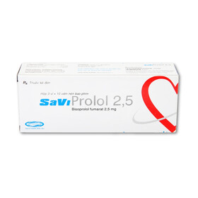 Thuốc SaViProlol 5 điều trị tăng huyết áp, đau thắt ngực (3 vỉ x 10 viên)