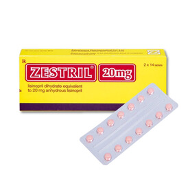 Thuốc Zestril 20mg AstraZeneca điều trị tăng huyết áp, suy tim (2 vỉ x 14 viên)