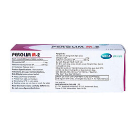 Viên nén Perglim M-2 Mega We Care điều trị bệnh đái tháo đường tuýp 2 (5 vỉ x 20 viên)