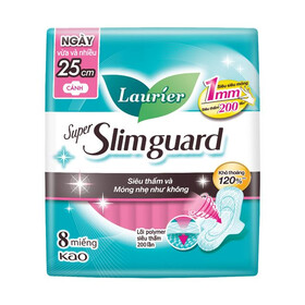 Băng vệ sinh Laurier Super Slimguard 25cm không hương (8 miếng)