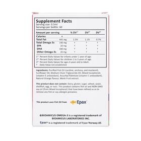 Thực phẩm bảo vệ sức khỏe Bioamicus Omega-3 hỗ trợ tốt cho mắt và não (30ml)