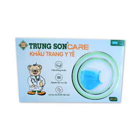 Khẩu trang y tế Trung Sơn 4 lớp màu xanh (Hộp 50 cái)