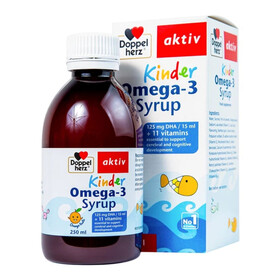 Siro Kinder Omega-3 Syrup Doppelherz Aktiv hỗ trợ phát triển não bộ (250ml)