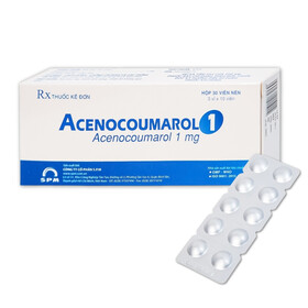 Thuốc Acenocoumarol 1 SPM điều trị và ngăn ngừa bệnh nghẽn mạch (3 vỉ x 10 viên)