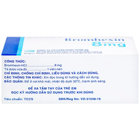 Thuốc Bromhexin 8mg