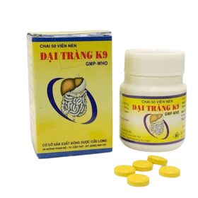 Thuốc Đại Tràng K9 điều trị các triệu chứng tiêu chảy, lỏng lỵ, viêm đại tràng mãn thể nhiệt (Chai 50 viên)