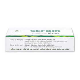 Thuốc Gefbin Medisun điều trị viêm mũi dị ứng, mề đay vô căn mạn tính (3 vỉ x 10 viên)