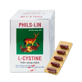 Viên nang mềm L-Cystine 500mg Phils Lin hỗ trợ điều trị viêm da do thuốc, sạm da, tàn nhang (12 vỉ x 5 viên)