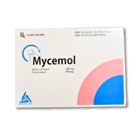 Viên nén Mycemol 500mg/400mg điều trị đau lưng cấp tính do co thắt cơ (10 vỉ x 10 viên)