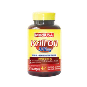 Thực Phẩm Bảo Vệ Sức Khỏe MediUSA Krill Oil 300mg (hộp 30 viên )