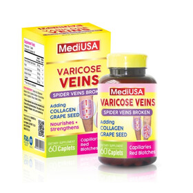 Viên uống MediUSA Varicose Veins Treatment hỗ trợ điều trị suy giãn tĩnh mạch (Hộp 60 viên)