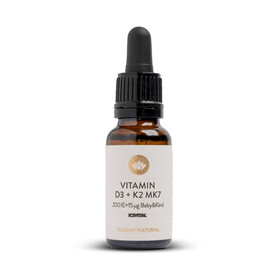 Thực phẩm bảo vệ sức khoẻ VITAMIN D3 + K2 MK7 200 IE + 15µg Baby&Kind - Sunday Natural