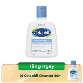 Sữa rửa mặt Cetaphil Gentle Skin Cleanser  dịu nhẹ không xà phòng chai 250ml