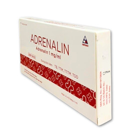Dung dịch tiêm Adrenalin hỗ trợ điều trị hồi sức tim phổi, cấp cứu choáng phản vệ (Hộp 10 ống)