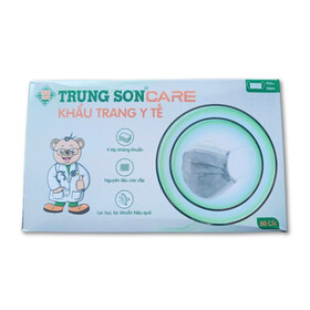 Khẩu trang y tế Trung Sơn 4 lớp màu xám (Hộp 50 cái)