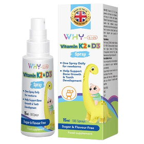 Chai xịt bổ sung vitamin D3 & K2 Why-kids