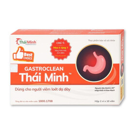 Gastroclean Thái Minh - Viên nang cứng hỗ trợ người viêm loét dạ dày (2 vỉ x 10 viên)