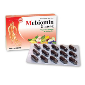 Mebiomin Ginseng Meracine - Thực phẩm chức năng chiết xuất nhân sâm, bổ sung vitamin (Hộp x 30 viên)
