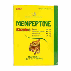 Menpepine Enzyme - Giảm đầy bụng, khó tiêu, cải thiện hệ tiêu hoá (Hộp 100 viên)