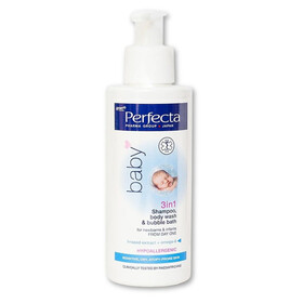 Perfecta Baby Rohto - Gel tắm gội 3 trong 1 cho trẻ sơ sinh, hỗ trợ dưỡng ẩm da (150ml)