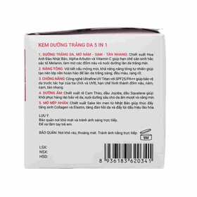 Kem dưỡng trắng da Sắc Ngọc Khang 5 In 1 - Dưỡng ẩm và mờ nếp nhắn
Kem dưỡng trắng da Sắc Ngọc Khang 5 In 1 - Dưỡng ẩm và mờ nếp nhắn