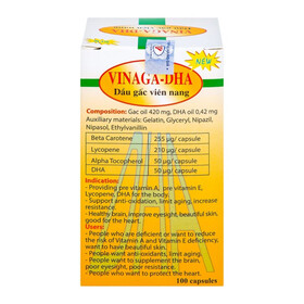 Dầu gấc viên nang Vinaga-DHA: Bổ sung DHA, chống lão hóa, tăng cường thị lực