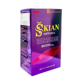 Viên uống L-Cysteine Biotin Skian Softgels bổ sung dưỡng chất cho da, tóc, móng (Hộp 30 viên)