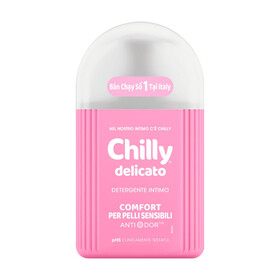 Dung dịch vệ sinh phụ nữ Chilly Delicato dưỡng mềm mại, sạch dịu êm (200ml)