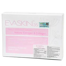 Viên uống Evaskin 35 GMP – Cải thiện đàn hồi da, giảm nếp nhăn (Hộp 3 vỉ x 10 viên)