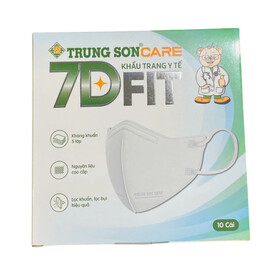 Khẩu trang y tế cao cấp kháng khuẩn 5 lớp Trung Sơn 7D FIT (Hộp 10 cái)