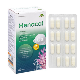 Viên uống Menacal - Hỗ trợ bổ sung canxi và vitamin cho xương chắc khỏe (Hộp 60 viên)