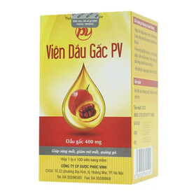 Viên Dầu Gấc PV – Giúp sáng mắt, giảm khô mắt, quáng gà, đẹp da (100 viên)