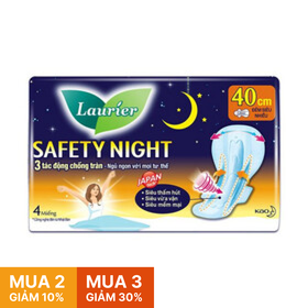 Băng vệ sinh ban đêm Laurier Safety Night 40cm (4 miếng)