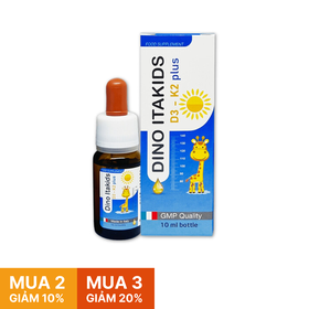 Dino Itakids D2 K2 Plus hỗ trợ bổ sung vitamin giúp hấp thu canxi (10ml)