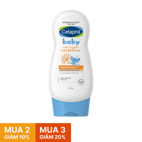 Sữa tắm gội trẻ em tinh chất hoa cúc Cetaphil Baby Wash And Shampoo With Organic Calendula (230ml)