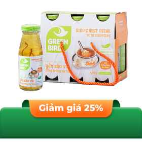 Nước yến sào và đông trùng hạ thảo Green Bird Hộp x 06 Chai