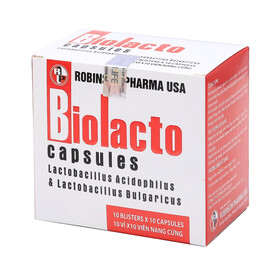 Viên uống Biolacto Robinson Pharma USA bổ sung lợi khuẩn giúp cân bằng hệ vi sinh đường ruột (100 viên)