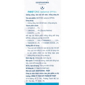 Kem dưỡng Isis Neotone Radiance Spf 50+ giúp trắng da, mờ vết nám ,chống nắng (30ml)
