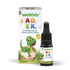 WelKids ADEK Bổ sung Vitamin A, D3, K2, E tăng đề kháng, phát triển chiều cao cho trẻ (10ml)
WelKids ADEK Bổ sung Vitamin A, D3, K2, E tăng đề kháng, phát triển chiều cao cho trẻ (10ml)