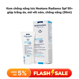Kem chống nắng Isis Neotone Radiance Spf 50+ giúp trắng da, mờ vết nám, chống nắng (30ml)