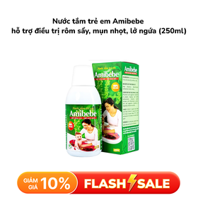 Nước tắm trẻ em Amibebe hỗ trợ điều trị rôm sẩy, mụn nhọt, lở ngứa (250ml)