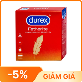 Bao cao su Durex Fetherlite 52mm siêu mỏng , độ bảo vệ cao (3 cái)