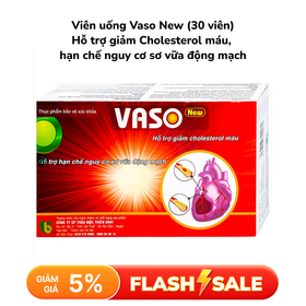 Thực phẩm bảo vệ sức khỏe Vaso New hỗ trợ tăng cường sức khỏe tim mạch (30 viên)
