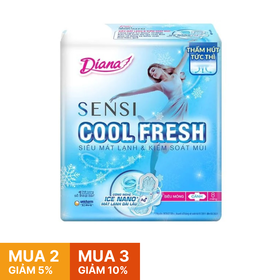 Băng vệ sinh Diana Sensi Cool Fresh 23cm Unicharm siêu mỏng cánh (8 miếng)