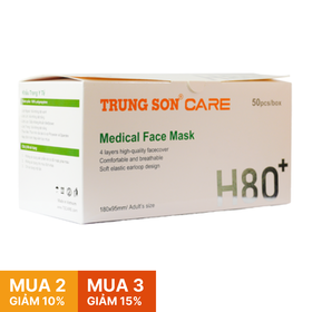 Khẩu Trang Y Tế Trung Sơn Care 03 Lớp Trắng (50 Cái)