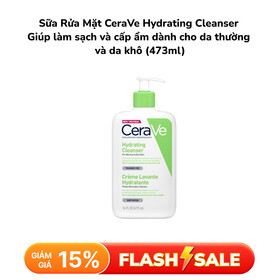 Sữa Rửa Mặt CeraVe Hydrating Cleanser Giúp Làm Sạch Và Cấp Ẩm Dành Cho Da Thường Và Da Khô (473ml)