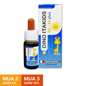 Dino Itakids D2 K2 Plus hỗ trợ bổ sung vitamin giúp hấp thu canxi (10ml)