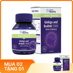 Viên uống Ginkgo And Brahmi 3000 Henry Blooms hỗ trợ hoạt huyết (Hộp 30 viên)
