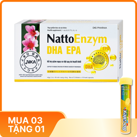 Viên uống NattoEnzym DHA EPA DHG Pharma hỗ trợ giảm nguy cơ tắt mạch, đột quỵ do huyết khối (20 viên)