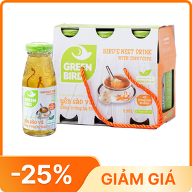 Nước yến sào và đông trùng hạ thảo Green Bird Hộp x 06 Chai